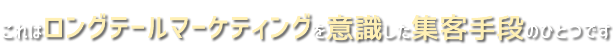 これはロングテールマーケティングを意識した集客手段のひとつです